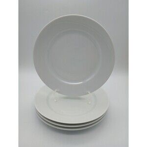 Limoges France Salad Plates Set Of 4 Silver Spoon LTD White Basic